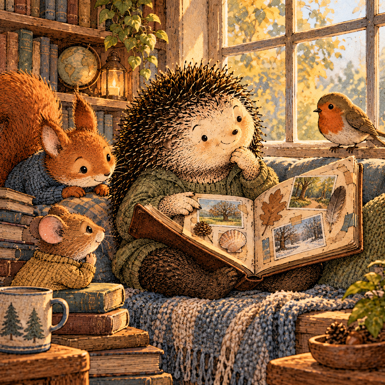 A gentle cream-faced, spiky-furred woodland companion exploring Day 90: What You Know Now