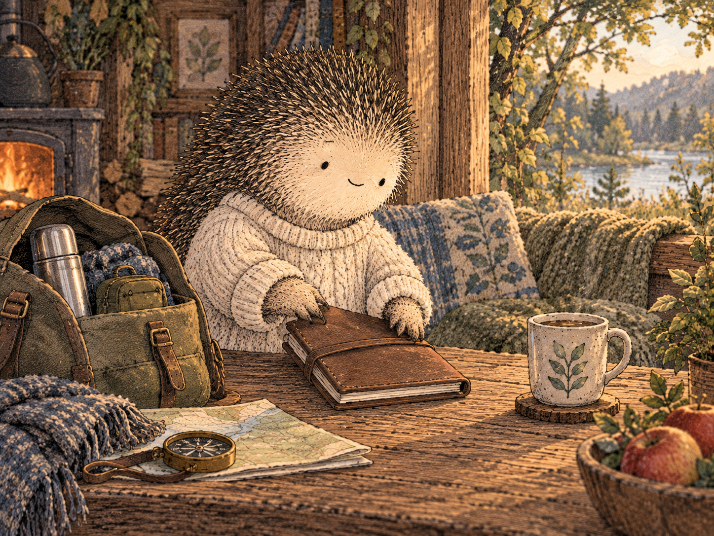 Day 139: Preparation With an Ending Gives You More of the Present Back. Woodland hedgehog illustration.