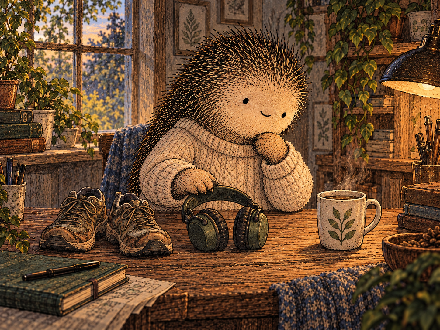 Day 10: Better Applicants Start With the Job Description. Illustrated hedgehog with the same face as this day's main image.