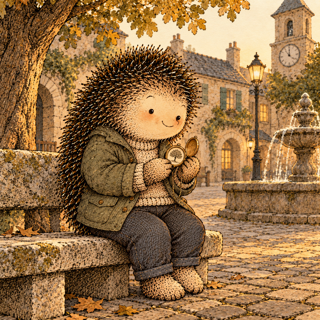 A gentle cream-faced, spiky-furred woodland companion exploring Day 199: Anniversary Effects