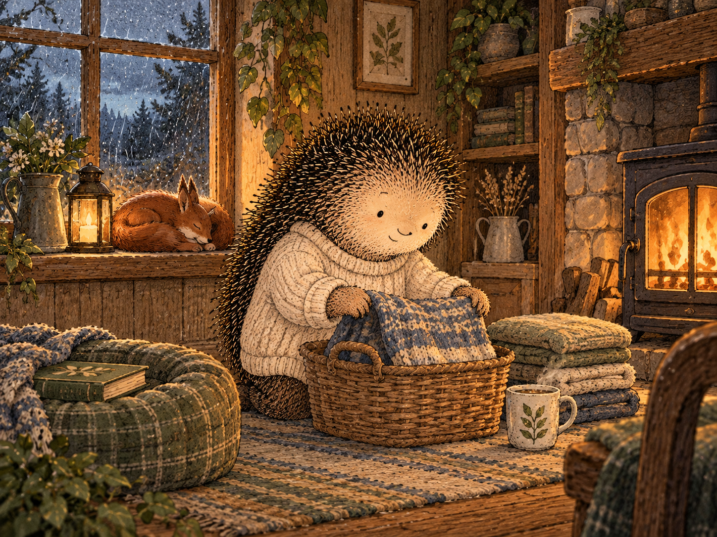Day 77: A Bad Day Can Stay One Bad Day. Woodland hedgehog illustration.