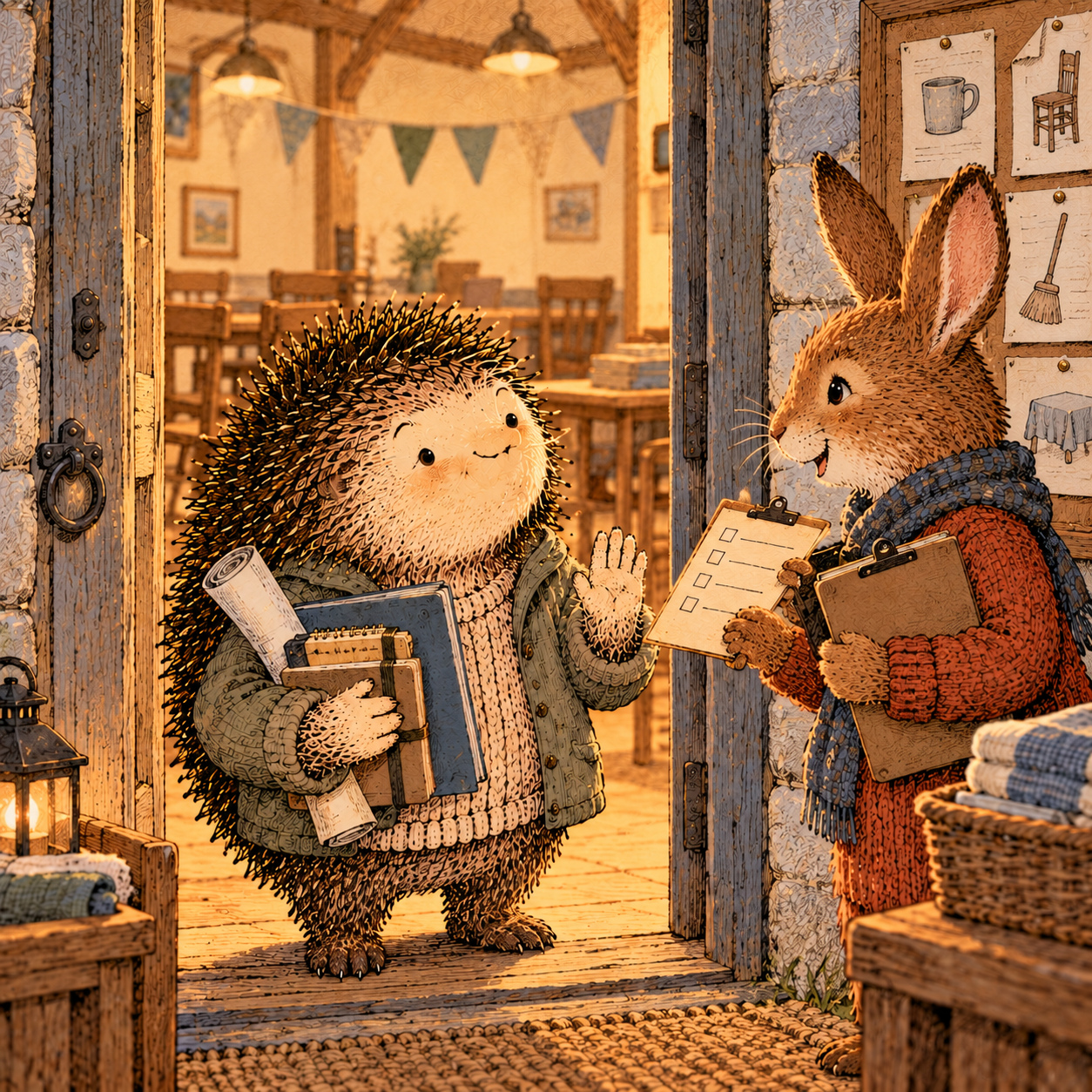 A gentle cream-faced, spiky-furred woodland companion exploring Day 171: Saying No