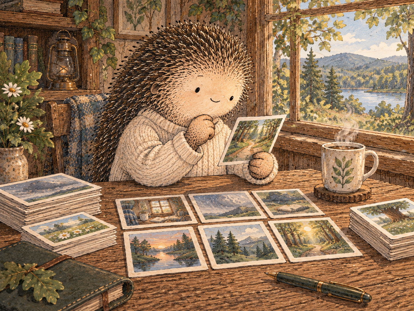 Day 300: A Nine-Month Review Can Replace Generic Advice With a Smaller Set of Patterns You Have Personally Proven. Woodland hedgehog illustration.