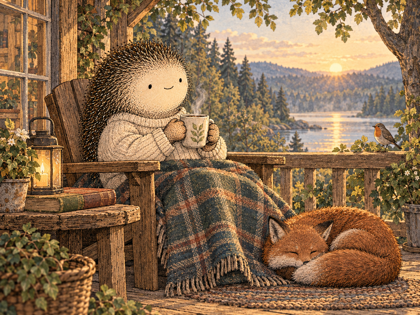 Day 241: Recognizing Adaptation Helps You Appreciate an Improvement Without Mistaking Familiarity for Failure. Woodland hedgehog illustration.