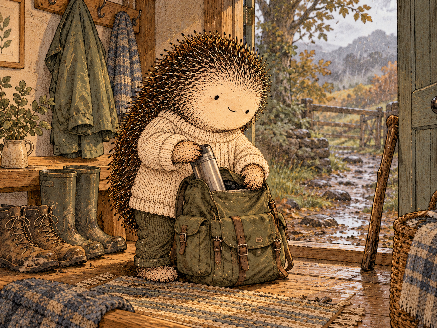 Day 189: Function-Based Thinking Keeps a Temporary Disruption From Becoming an Identity Crisis. Woodland hedgehog illustration.