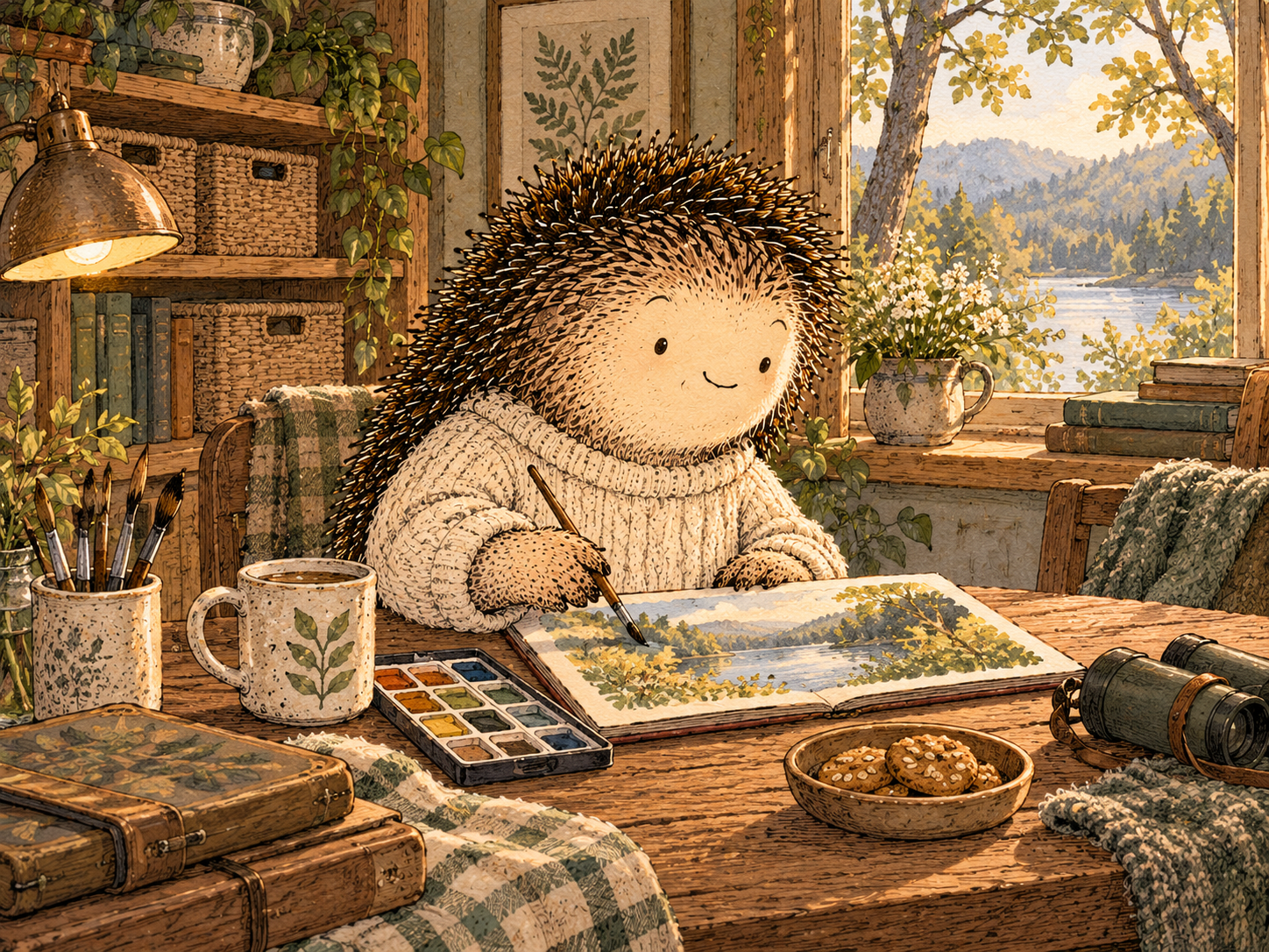 Day 306: Invisible Support Frees Attention Without Removing the Structure That Helps You. Woodland hedgehog illustration.