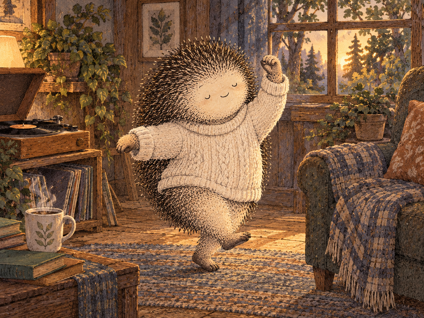 Day 62: You Can Keep the Parts of Yourself You Actually Like. Woodland hedgehog illustration.