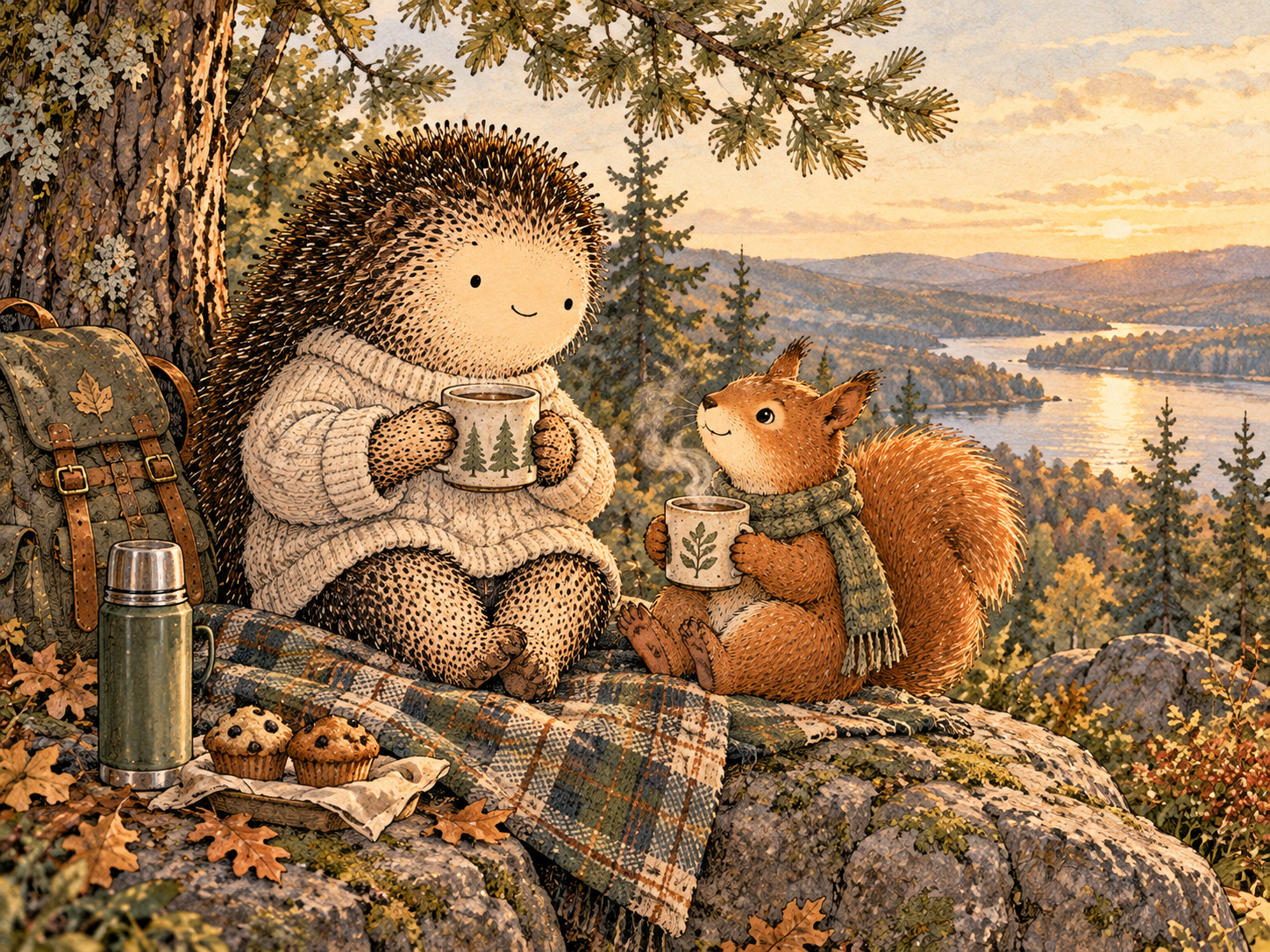 Day 281: Relationships That Can Outgrow Their Original Context Give Your Future Life More Social Continuity. Woodland hedgehog illustration.