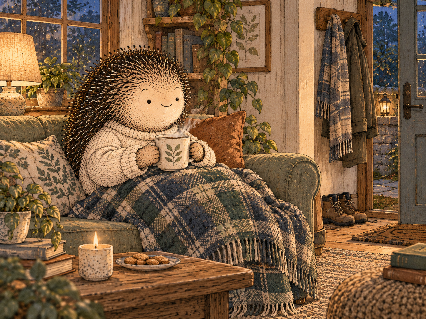 Day 209: Dropping the Need to Prove Change Lets Decisions Become About the Life Instead of the Transformation. Woodland hedgehog illustration.