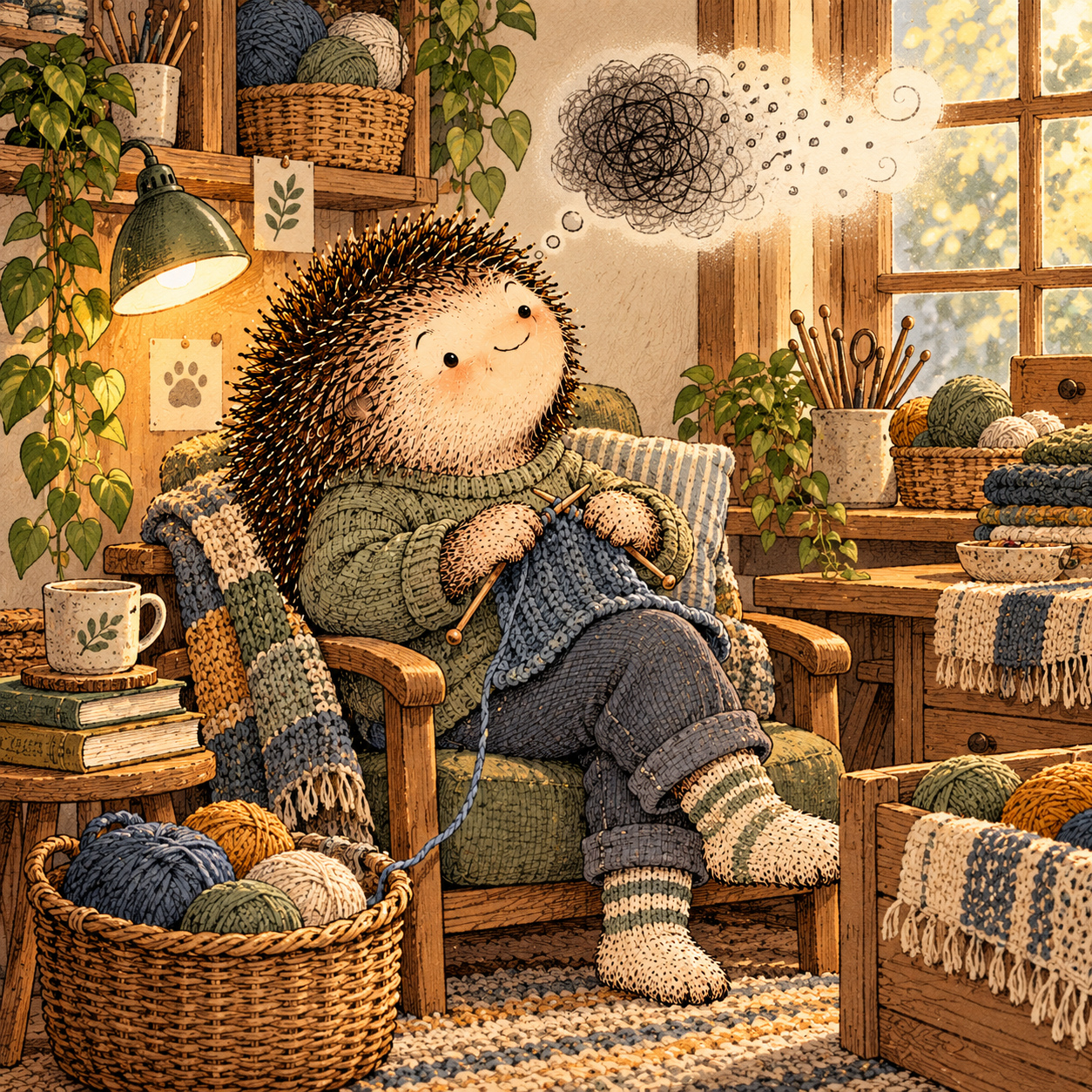 A gentle cream-faced, spiky-furred woodland companion exploring Day 143: When Distraction Helps