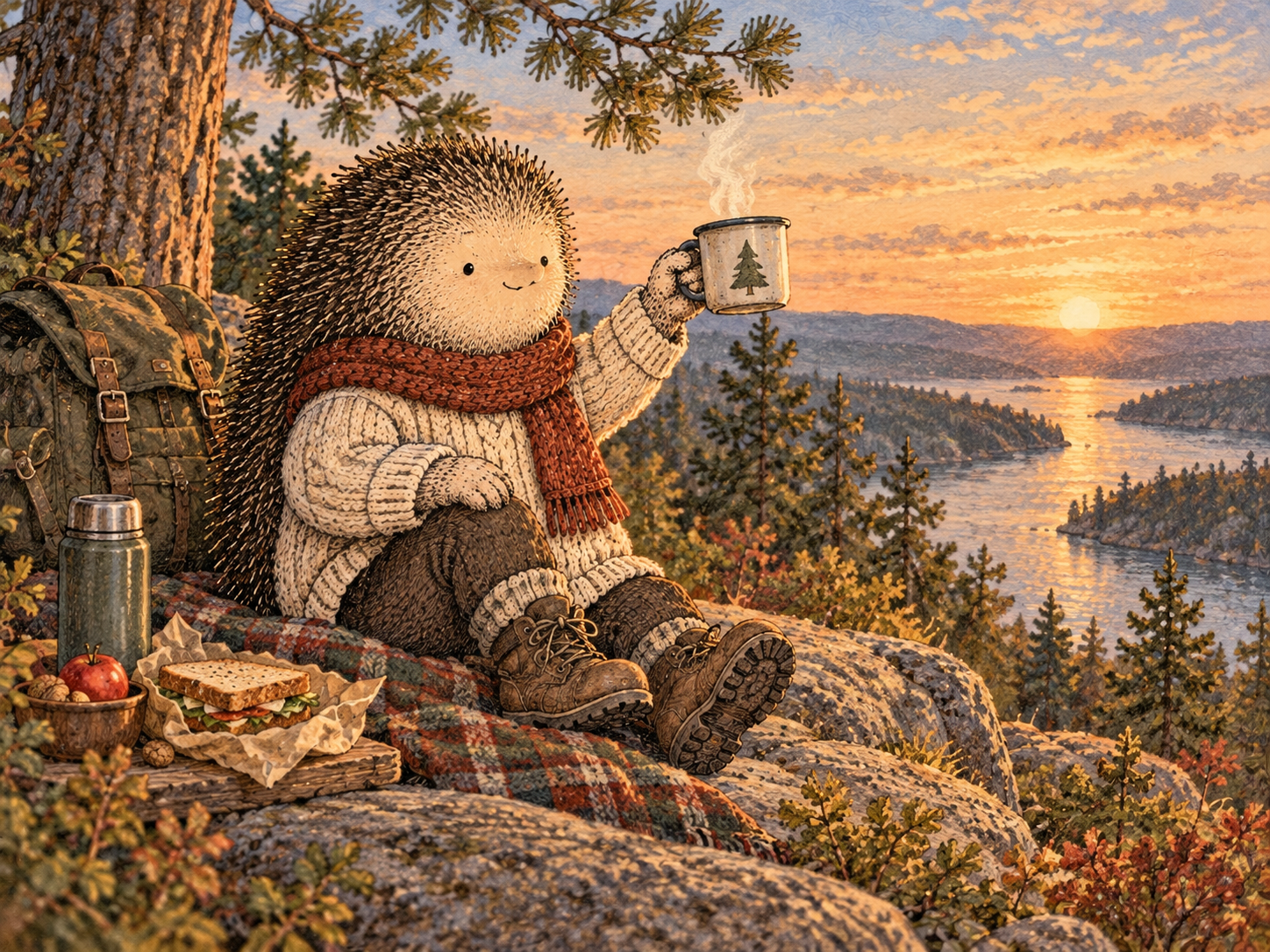 Day 195: A Deliberate Celebration Lets the Win Stay Special Without Handing the Meaning Back to the Old Ritual. Woodland hedgehog illustration.