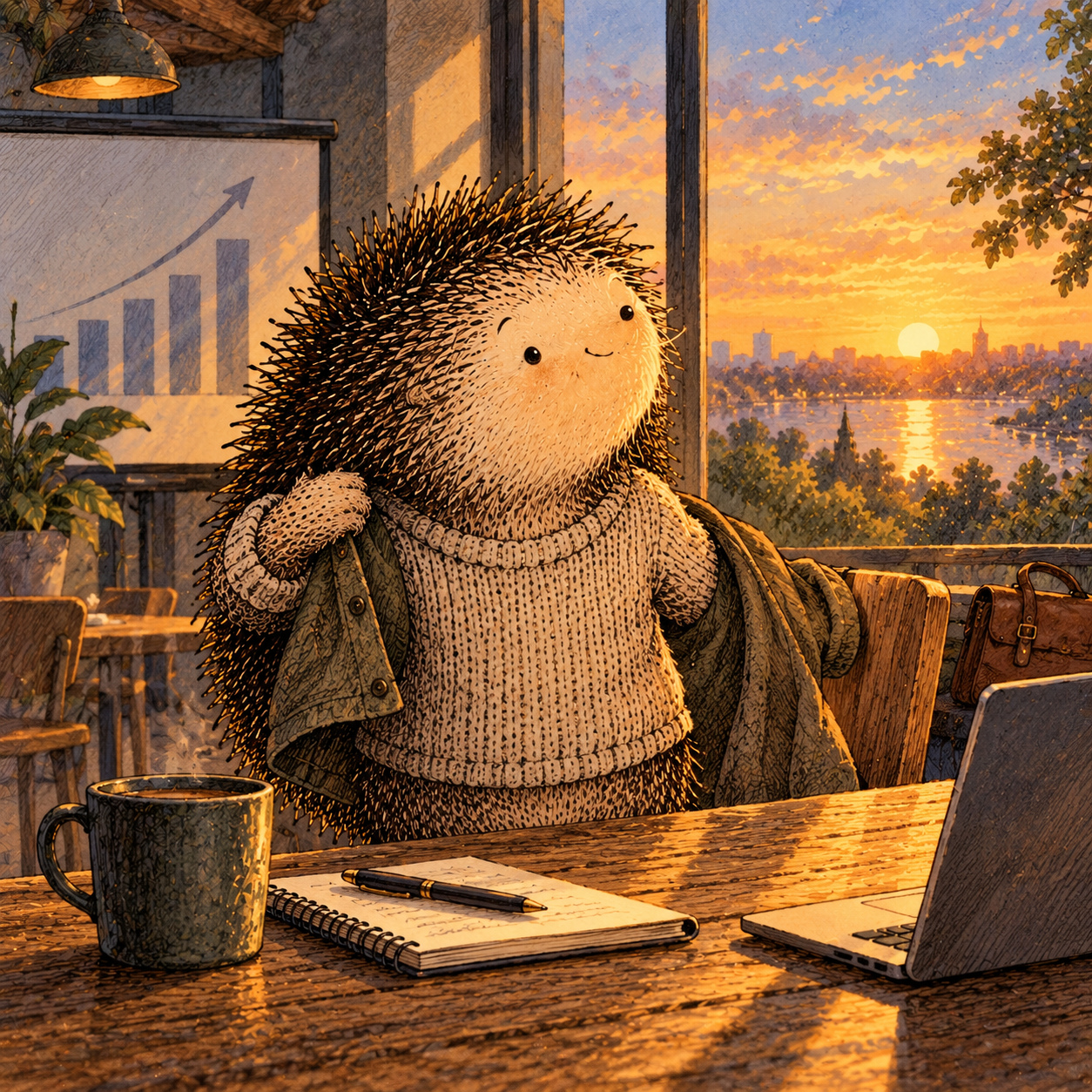 A gentle cream-faced, spiky-furred woodland companion exploring Day 66: Performance