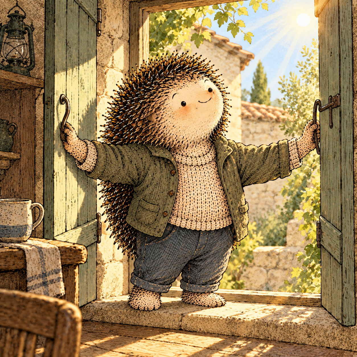 A gentle cream-faced, spiky-furred woodland companion exploring Day 228: When Good Times Return