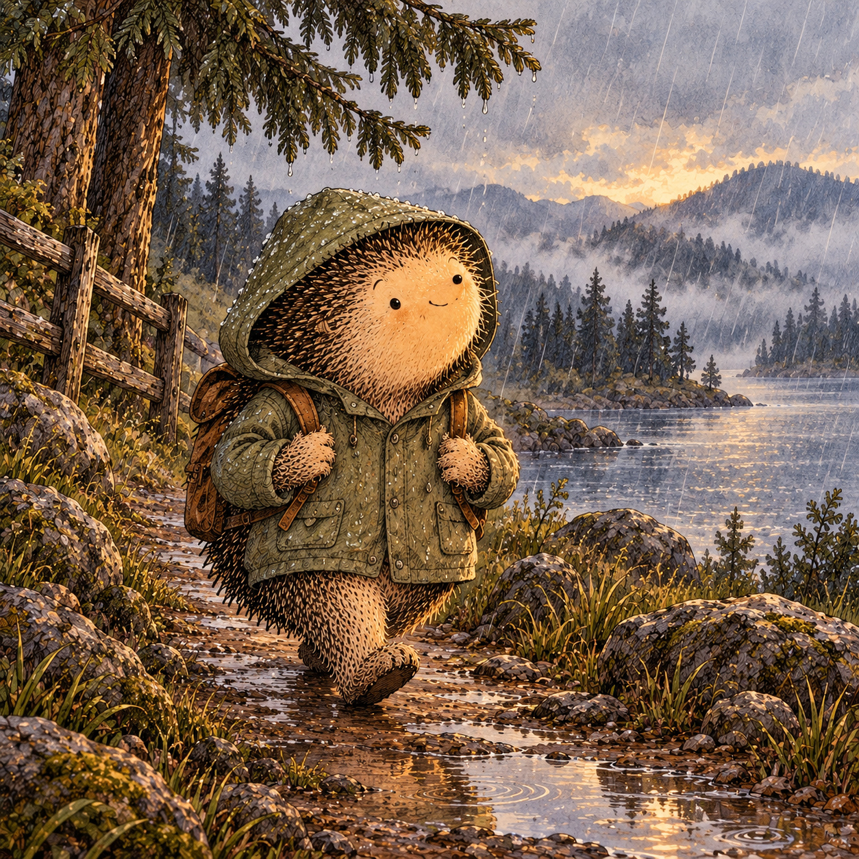 A gentle cream-faced, spiky-furred woodland companion exploring Day 76: Motivation Won’t Always Be Here