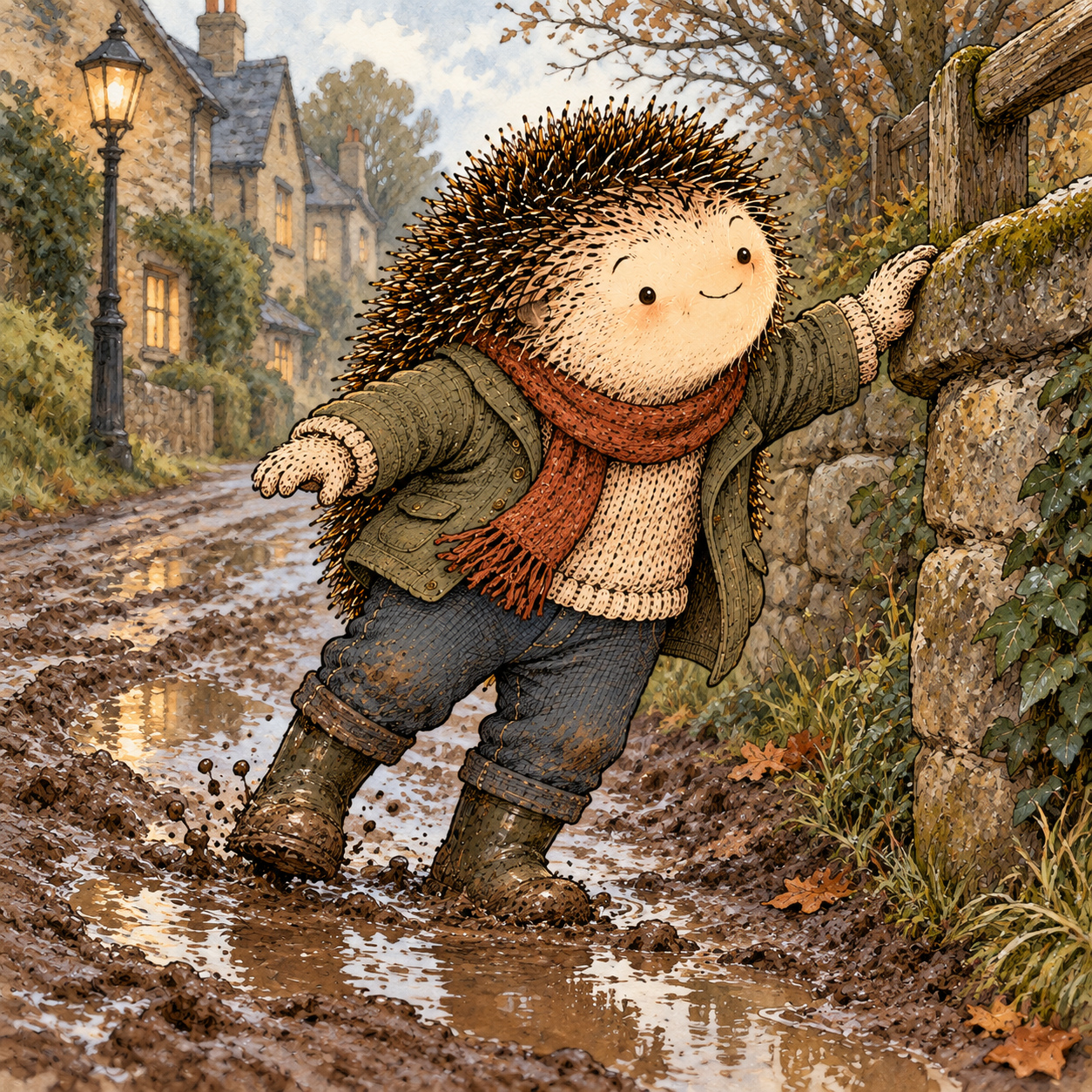 A gentle cream-faced, spiky-furred woodland companion exploring Day 355: What If You Slip a Year From Now?