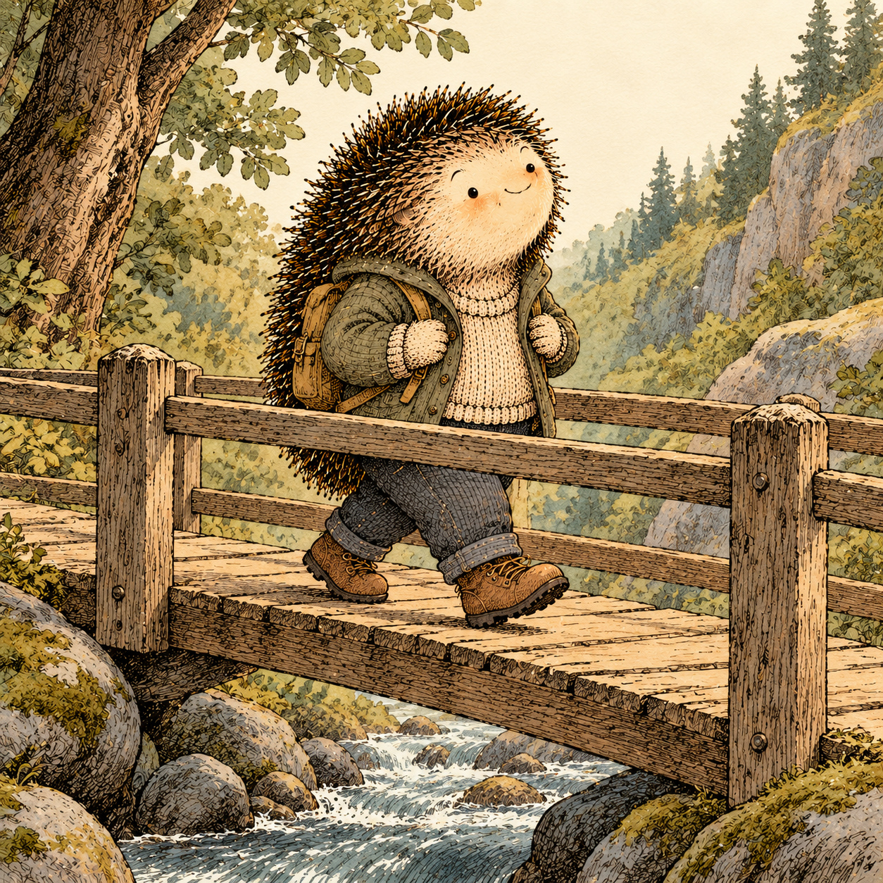 A gentle cream-faced, spiky-furred woodland companion exploring Day 221: Confidence With Guardrails