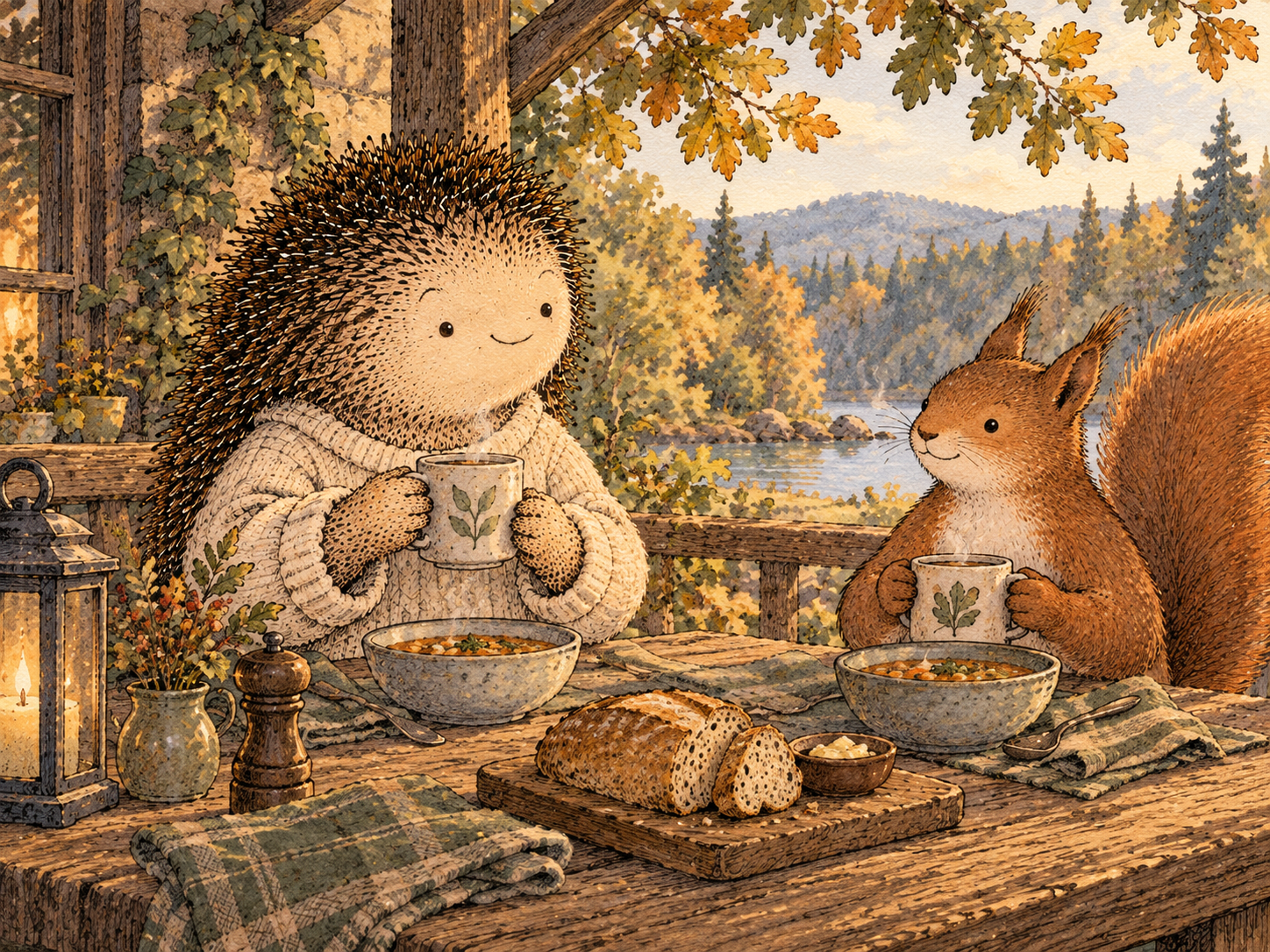 Day 213: Quiet Confidence Returns Attention to the Experience Instead of the Management of the Experience. Woodland hedgehog illustration.
