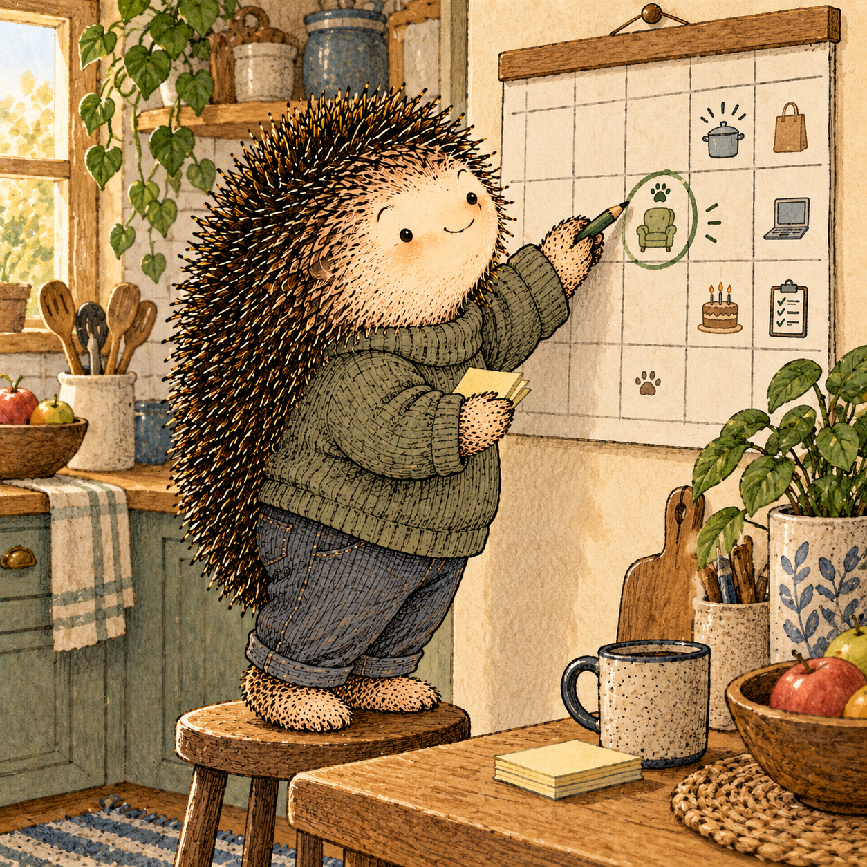 A gentle cream-faced, spiky-furred woodland companion exploring Day 297: Schedule Recovery Before You Need It