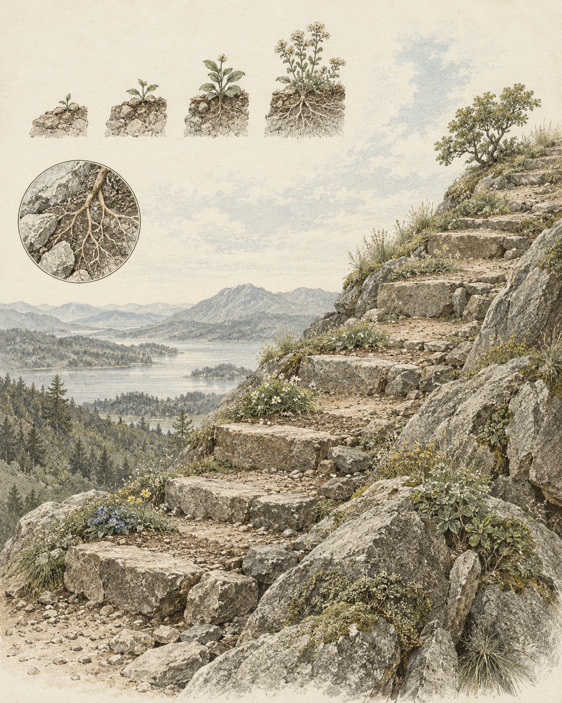 Vintage CWOB scientific illustration for Rebuild One Layer at a Time
