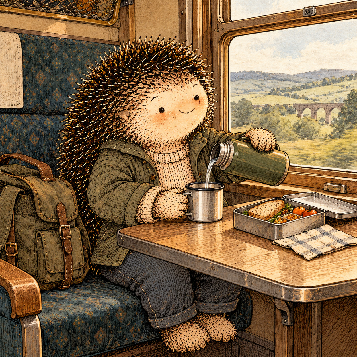 A gentle cream-faced, spiky-furred woodland companion exploring Day 188: Travel Without Losing the Plot
