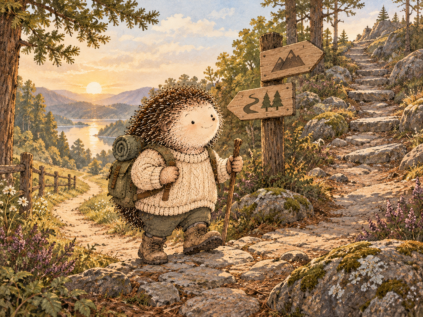 Day 298: Different Speeds Can Make High-Demand Days More Sustainable Without Requiring You to Live a Low-Ambition Life. Woodland hedgehog illustration.