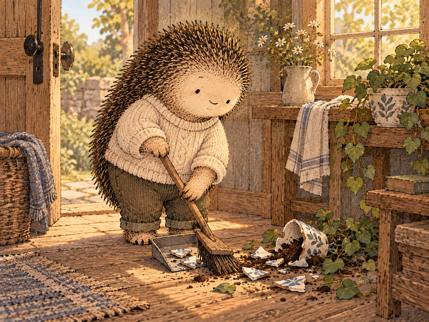 Day 133: Turning Guilt Into Repair Stops the Emotion From Becoming a Closed Loop. Woodland hedgehog illustration.