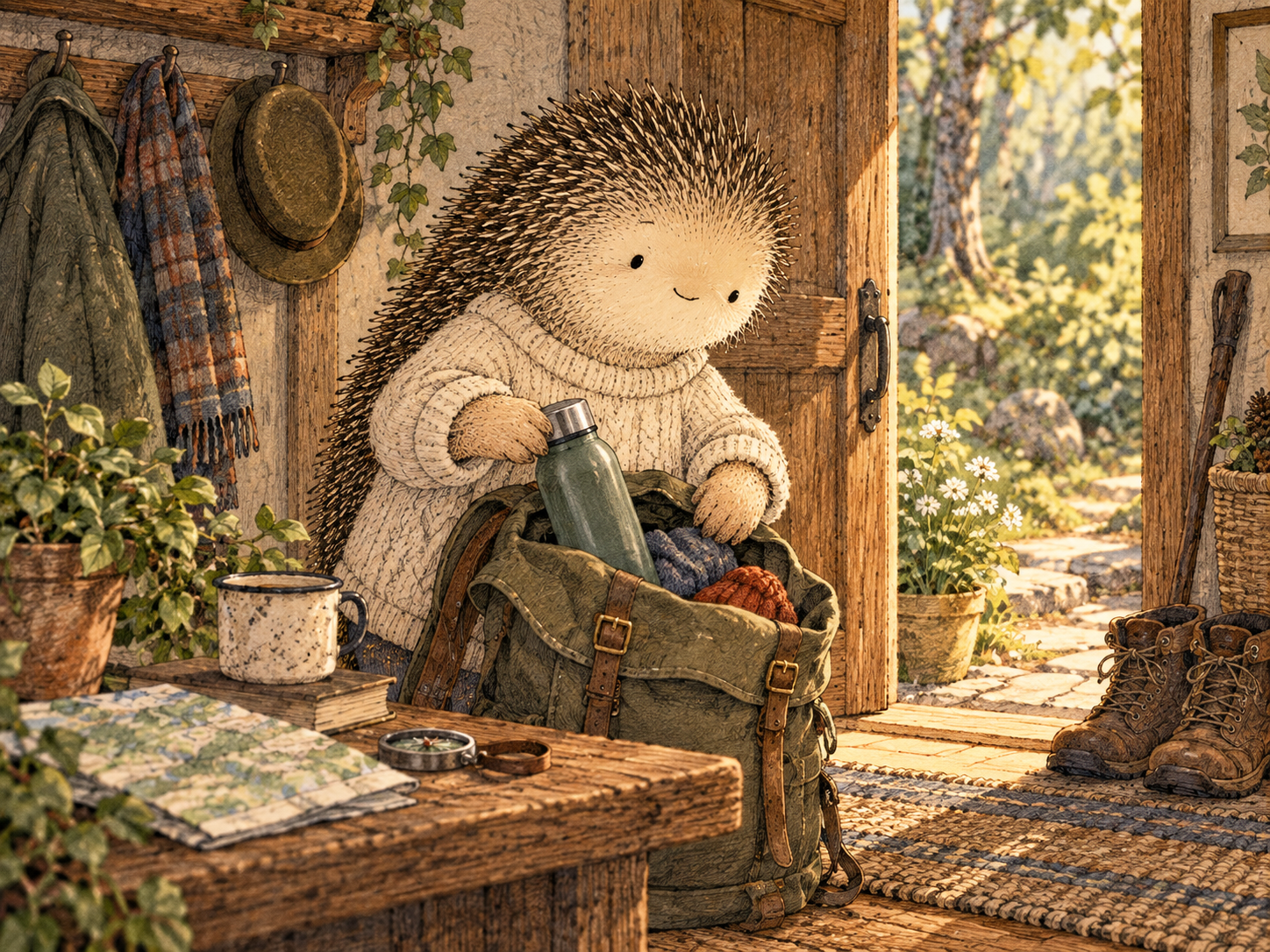 Day 158: A Pressure Ladder Ends the Endless Negotiation. Woodland hedgehog illustration.