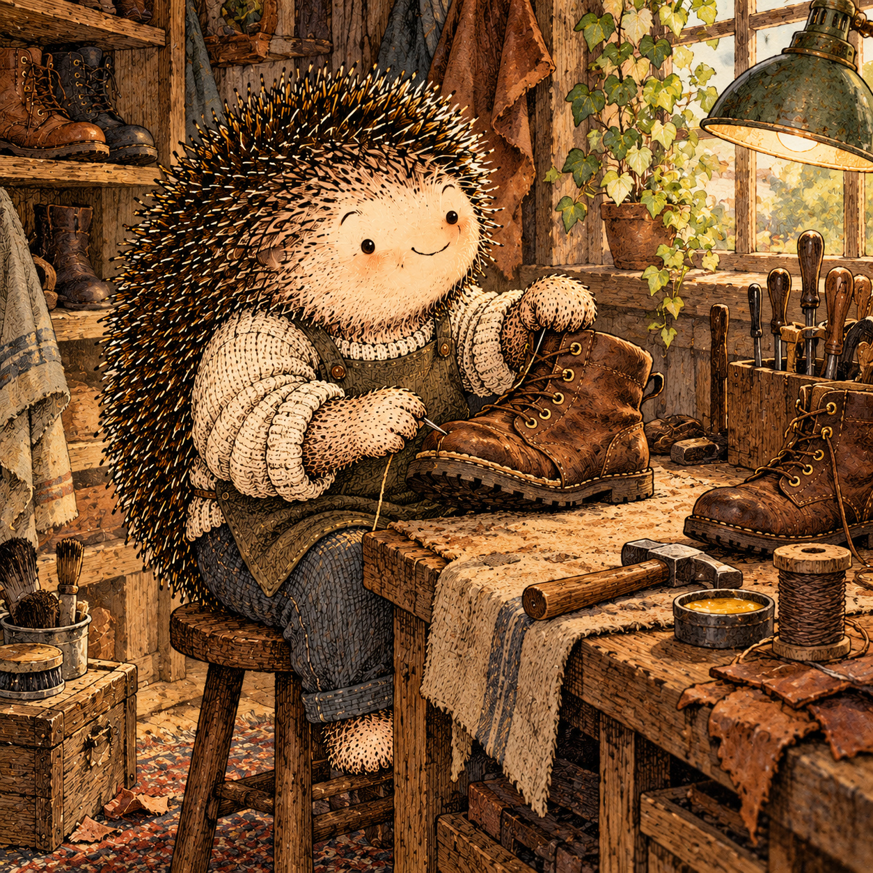 A gentle cream-faced, spiky-furred woodland companion exploring Day 343: Choose What Ages Well