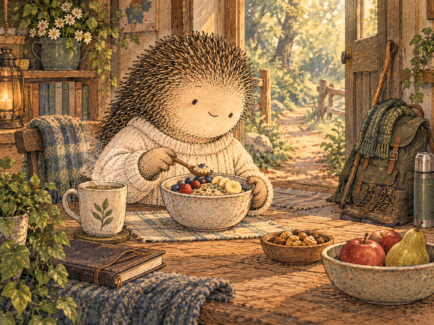 Day 105: Matching the Response to the Crash Can Reduce the Late-Day Pileup. Woodland hedgehog illustration.