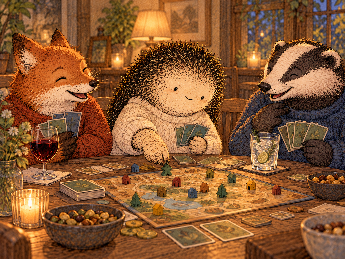 Day 162: The Faster Attention Moves Off the Drink, the Faster You Become a Person at the Event Instead of 'the Person Not Drinking'. Woodland hedgehog illustration.