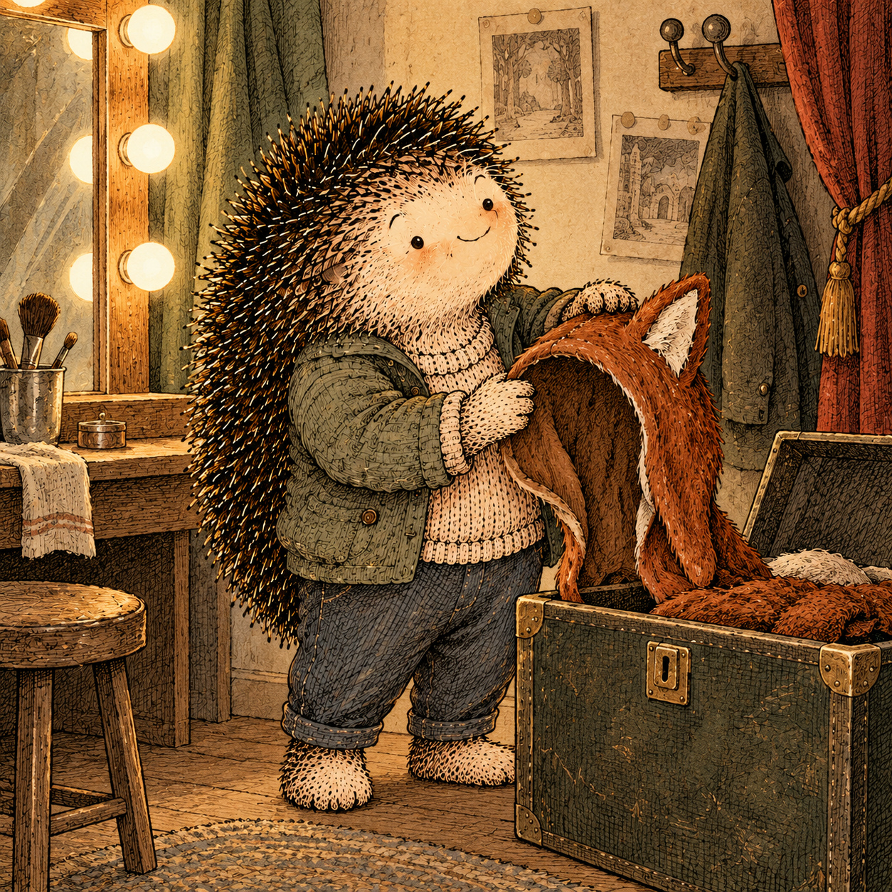 A gentle cream-faced, spiky-furred woodland companion exploring Day 205: The Role They Still Expect