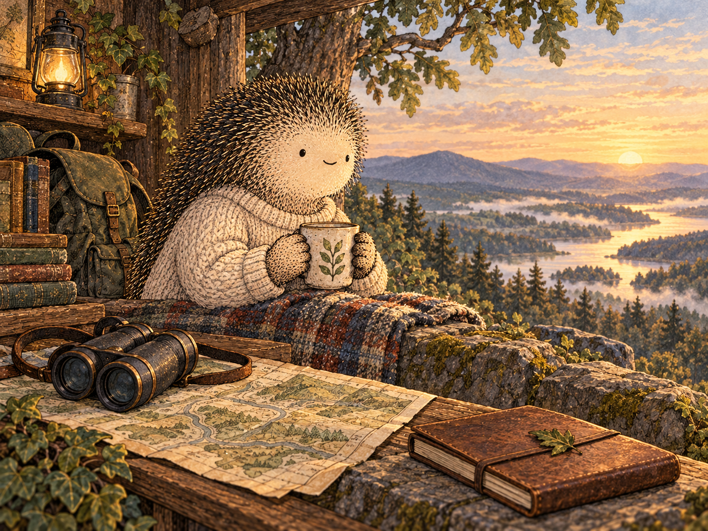Day 342: A Longer Time Horizon Can Help Separate Temporary Noise From Choices That Are Likely to Keep Meaning Something. Woodland hedgehog illustration.
