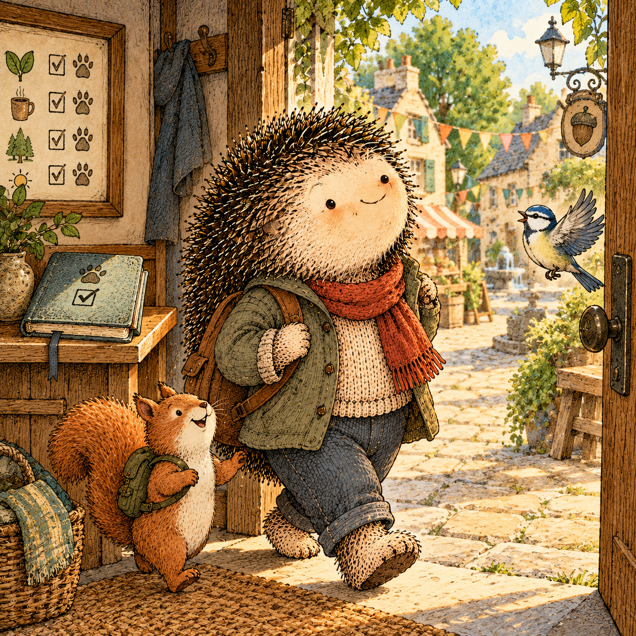 A gentle cream-faced, spiky-furred woodland companion exploring Day 365: Keep the Life. Leave the Program.