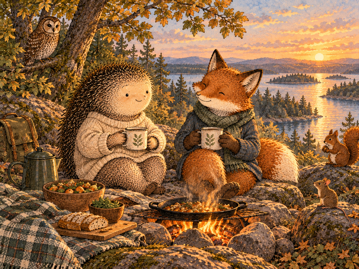 Day 57: You Can Start Choosing the Relationship Ritual Instead of Automatically Choosing the Drinking Ritual. Woodland hedgehog illustration.
