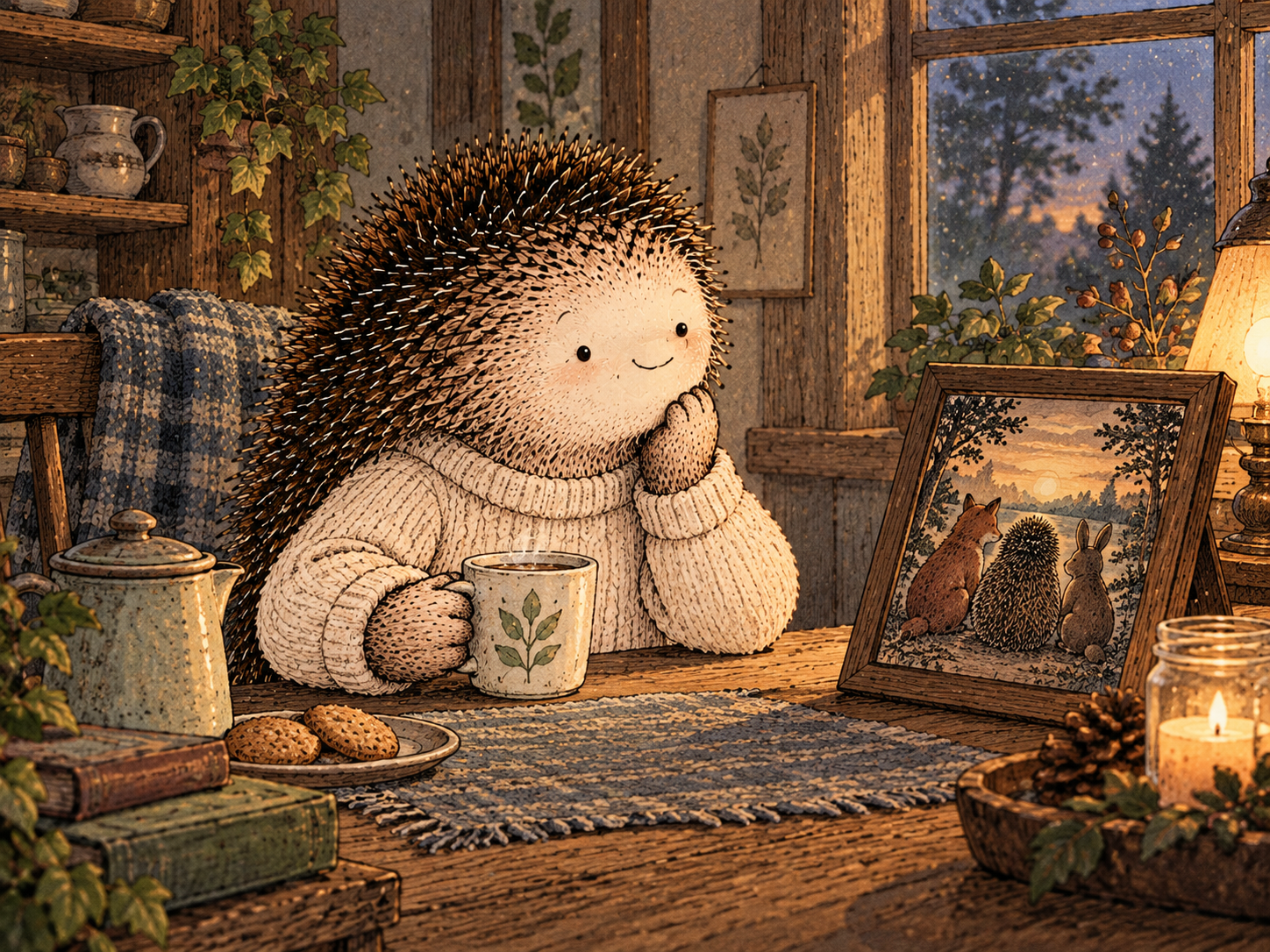 Day 205: Naming the Role Helps You See Why Certain People or Settings Create More Pressure Than Others. Woodland hedgehog illustration.