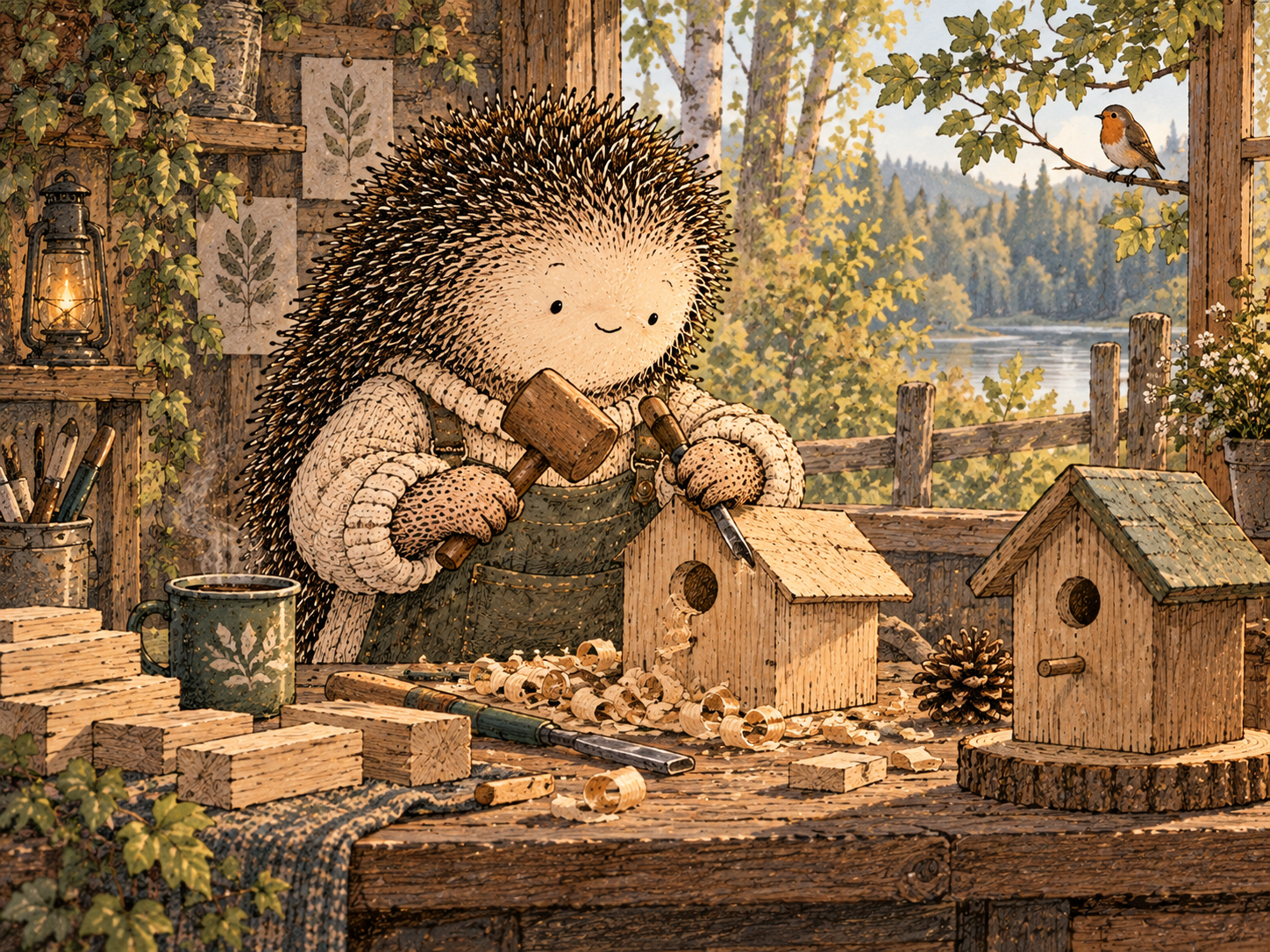 Day 245: Selective Growth Creates Enough Concentration for Important Things to Actually Change. Woodland hedgehog illustration.