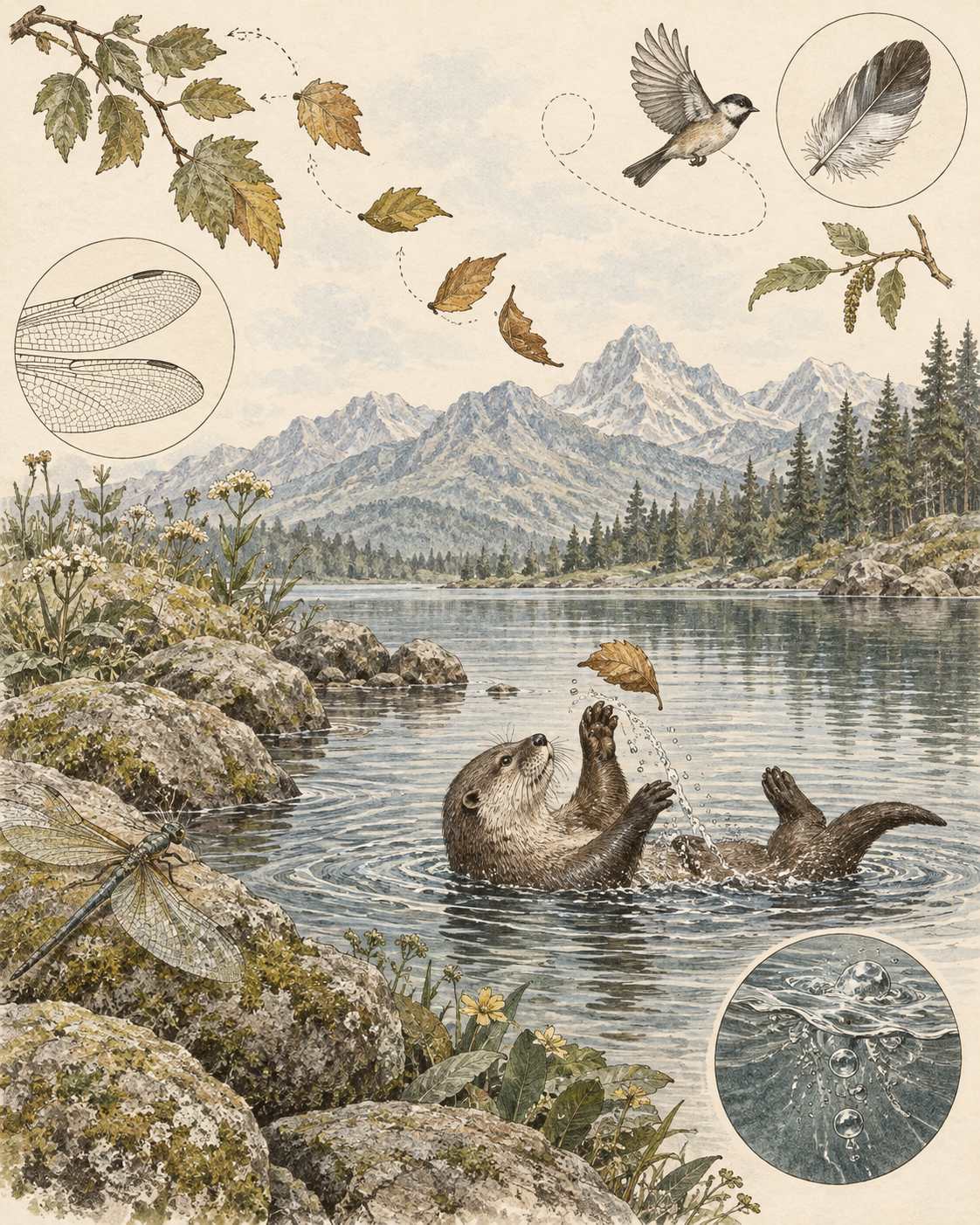 Vintage CWOB scientific illustration for Play Has No Productivity Requirement