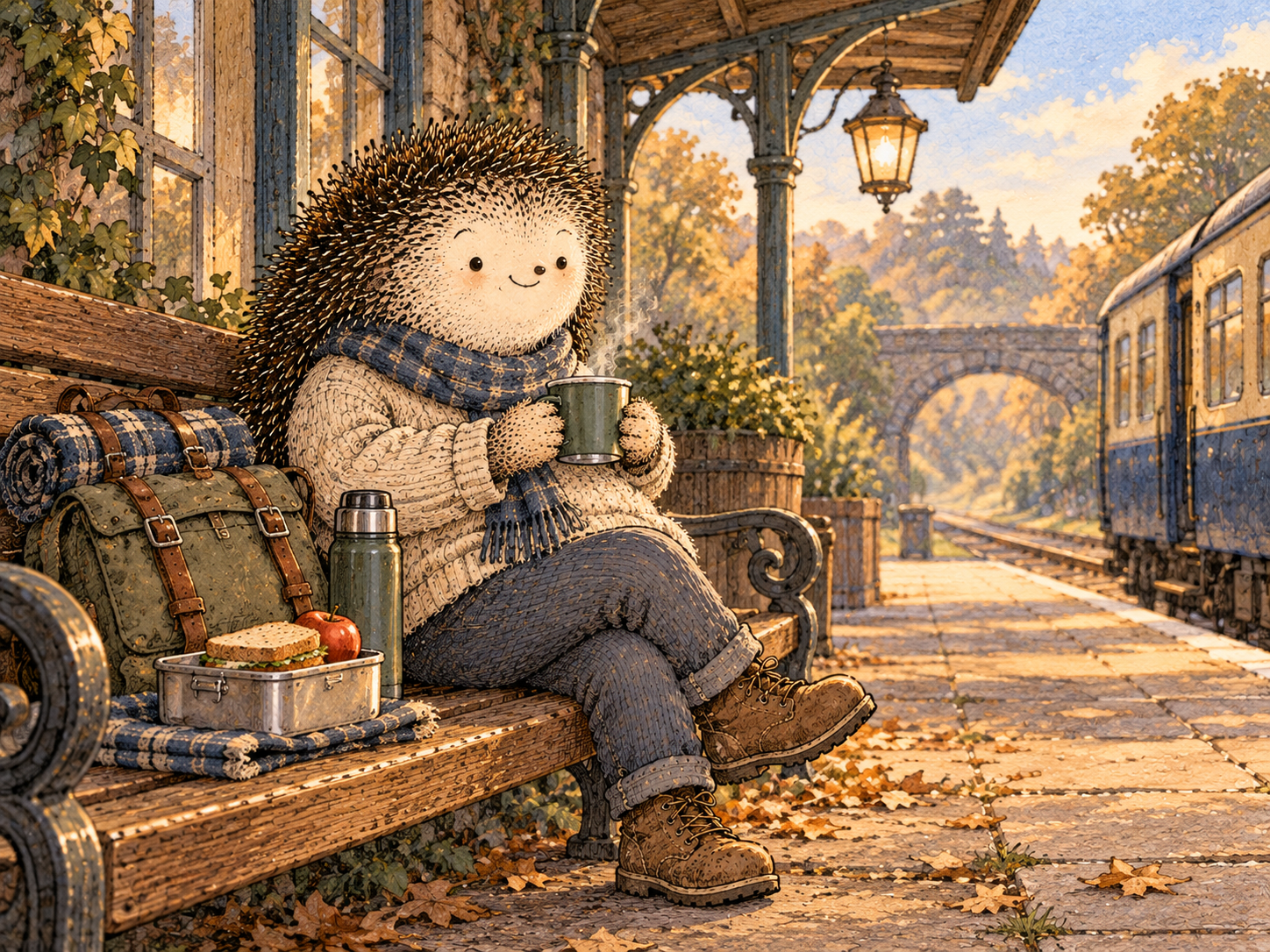 Day 296: Buffers Reduce the Chance That One Normal Delay Turns the Entire Day Into a Rush. Woodland hedgehog illustration.
