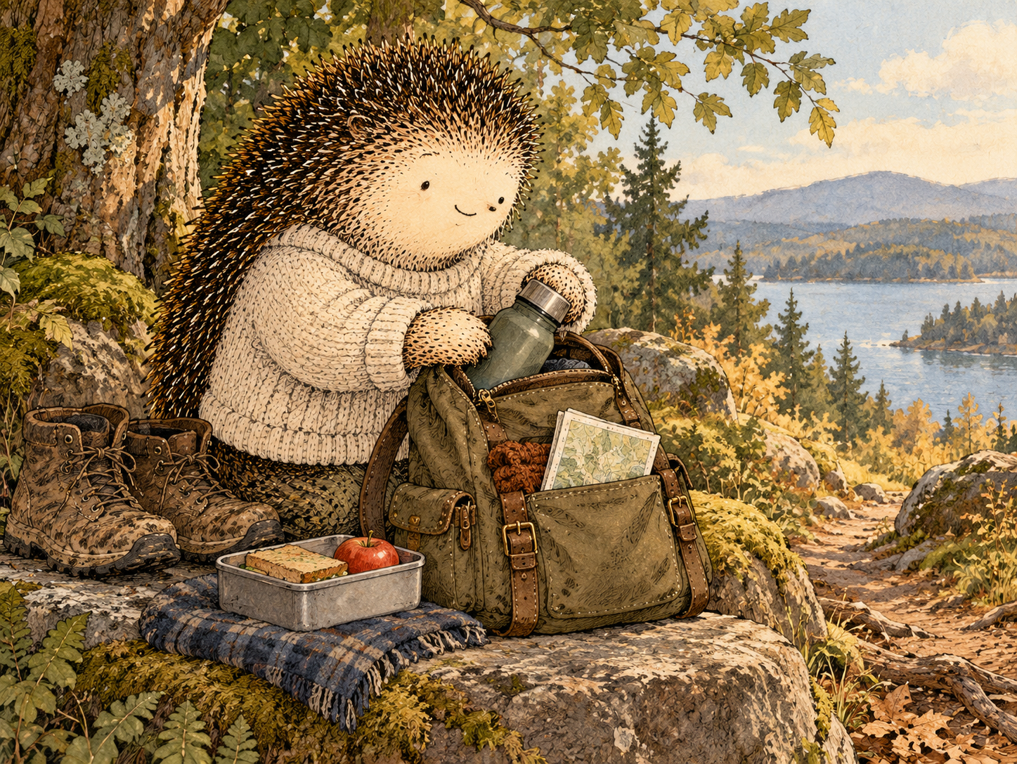 Day 177: Protecting Known Weak Spots Reduces the Need to Discover Them Again the Hard Way. Woodland hedgehog illustration.