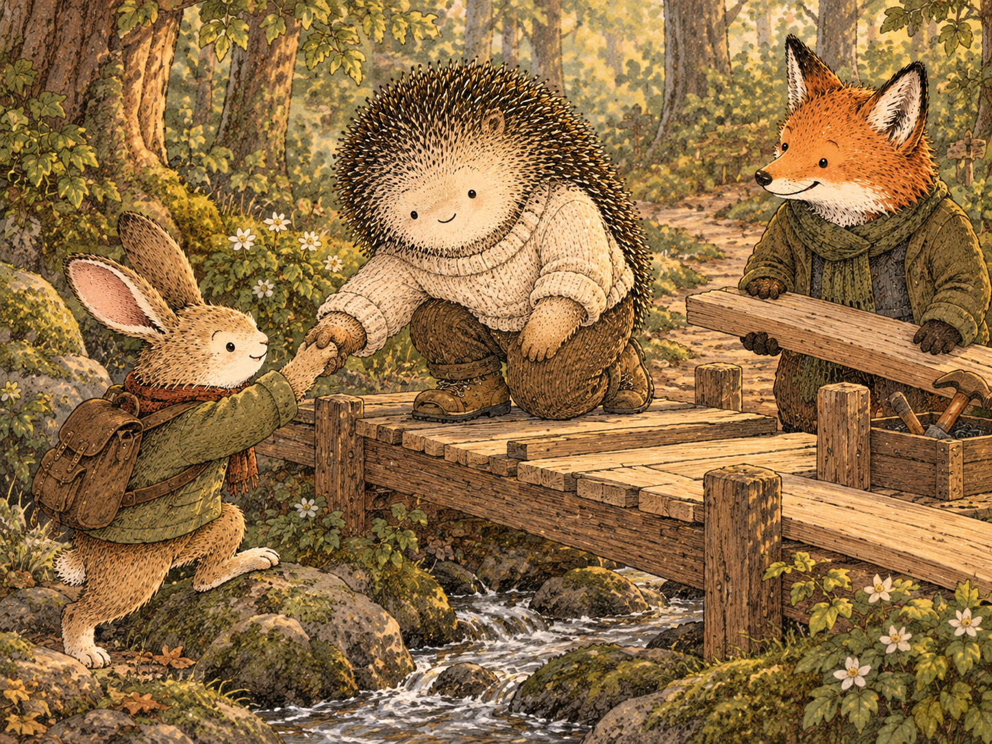 Day 273: Helping Other People Connect Makes You an Active Contributor to the Social Environment Instead of Only a Consumer of It. Woodland hedgehog illustration.