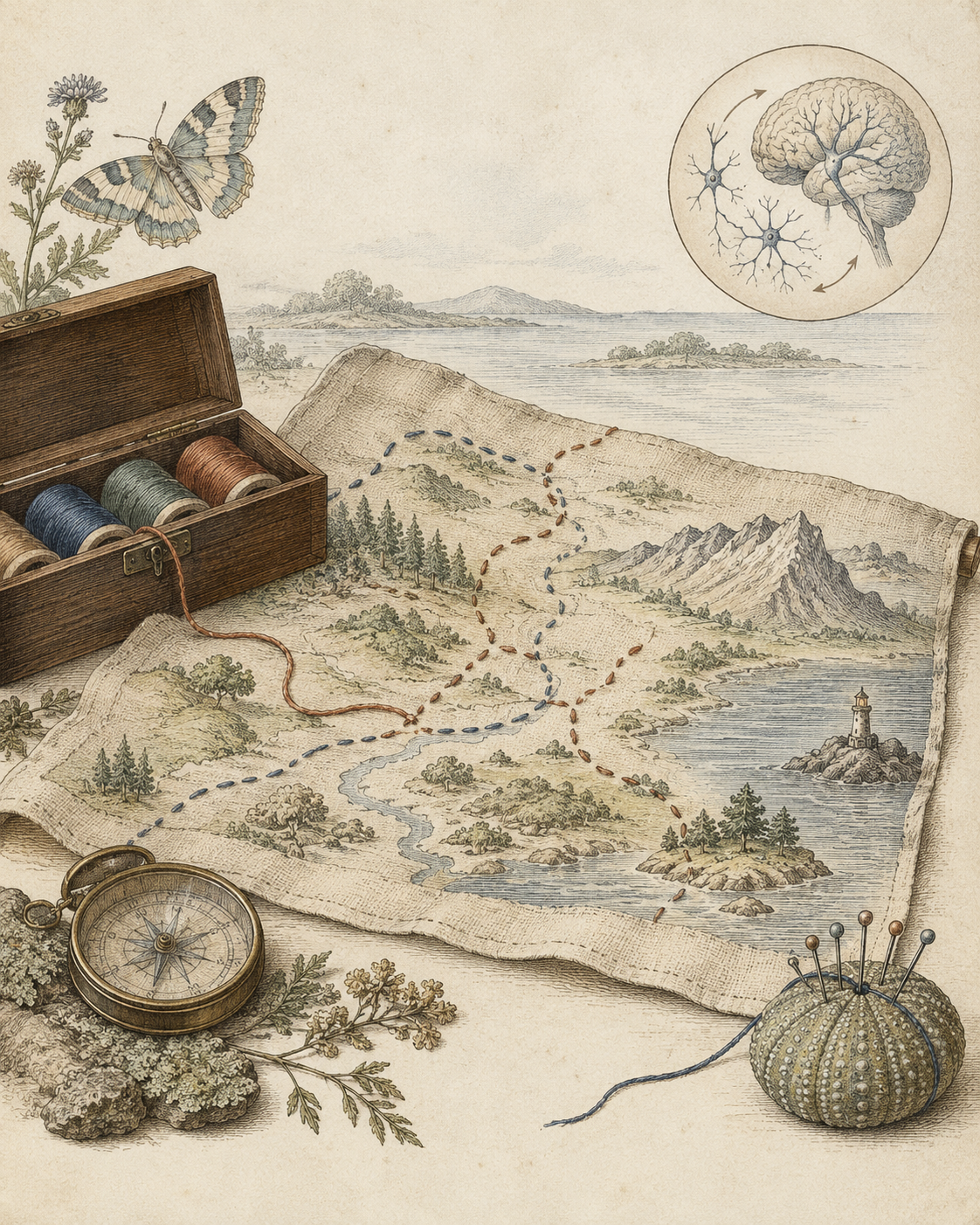 Vintage CWOB scientific illustration for Keep Updating the Map