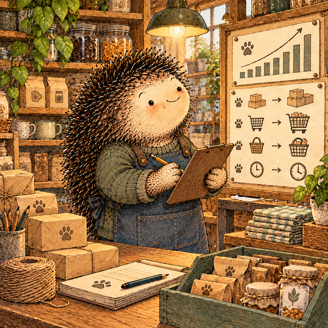A gentle cream-faced, spiky-furred woodland companion exploring Day 314: Success Changes Risk Too