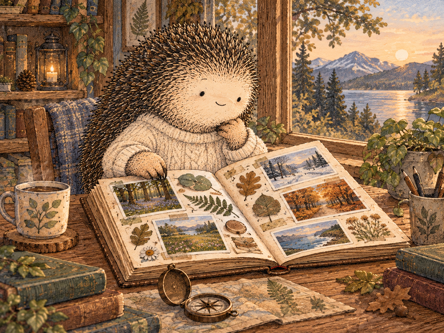 Day 364: A One-Year Review Turns Hundreds of Separate Days Into a Usable Picture of What Actually Changed and What Still Matters. Woodland hedgehog illustration.