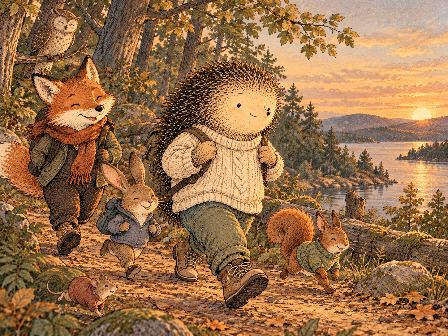 Day 39: You Gain a Way to Change the Moment Without Needing the Moment to Cooperate. Woodland hedgehog illustration.