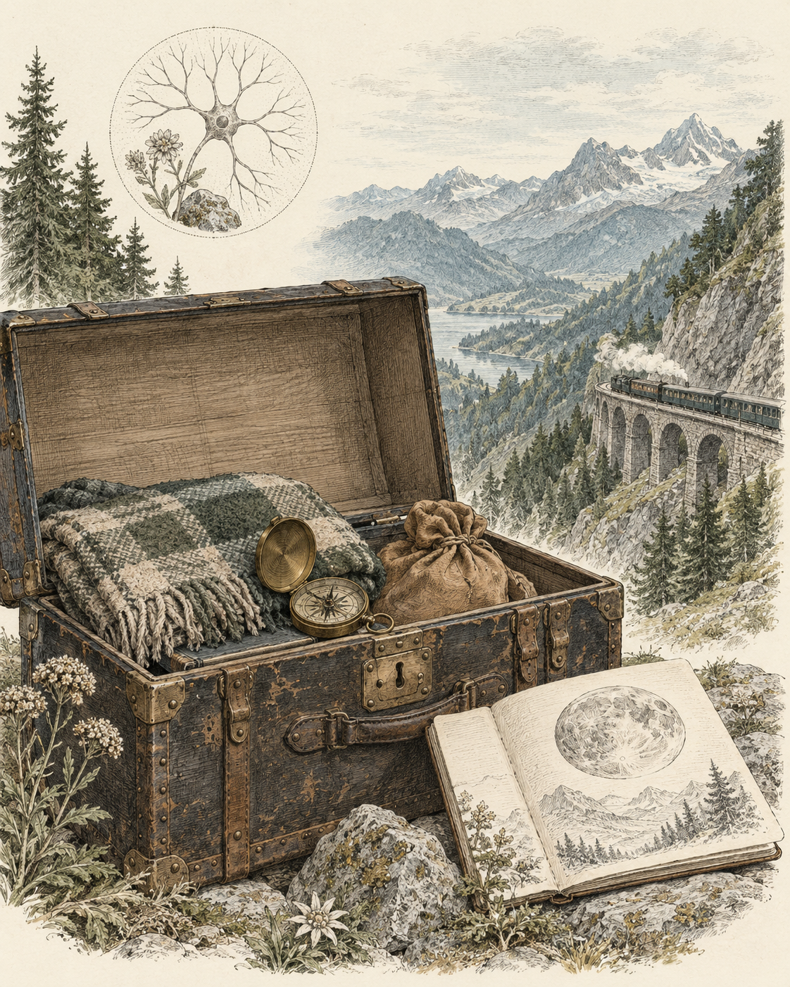 Vintage CWOB scientific illustration for Travel Without Losing the Plot