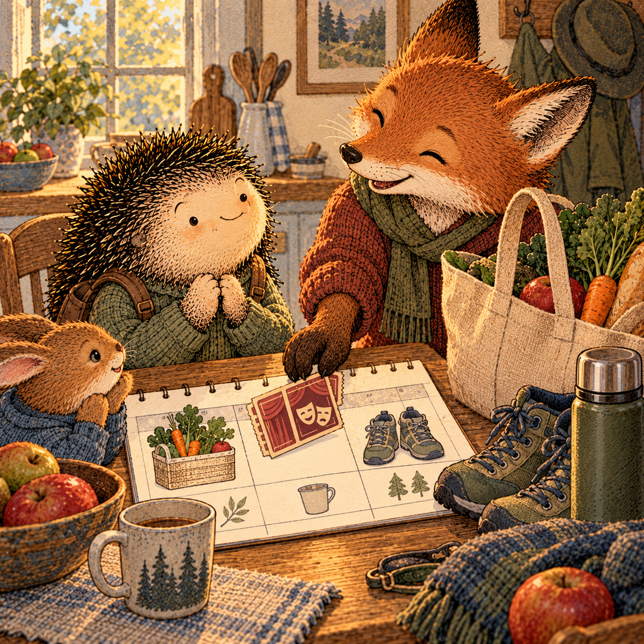 A gentle cream-faced, spiky-furred woodland companion exploring Day 81: Your Weekend Blueprint