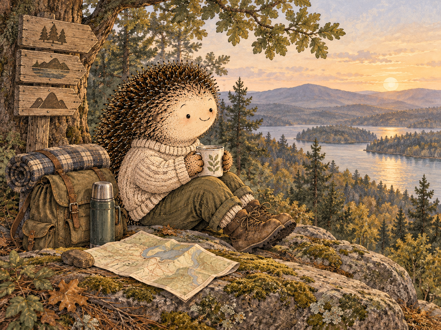 Day 185: A Few Stable Anchors Prevent Small Drift From Quietly Becoming a New Baseline. Woodland hedgehog illustration.