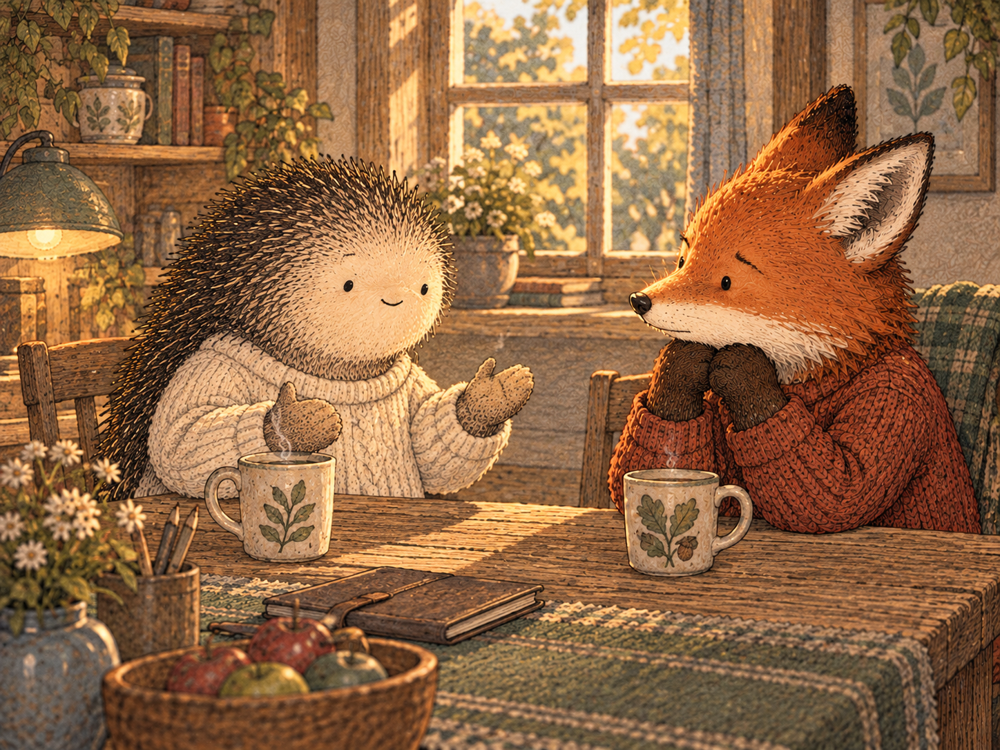 Day 168: Knowing the Trigger Theme Helps You Interrupt the Argument Before It Becomes a Trial About the Entire Relationship. Woodland hedgehog illustration.