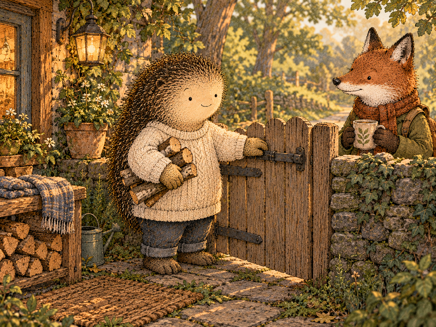 Day 155: Clear Boundaries Reduce Repeated Negotiation. Woodland hedgehog illustration.