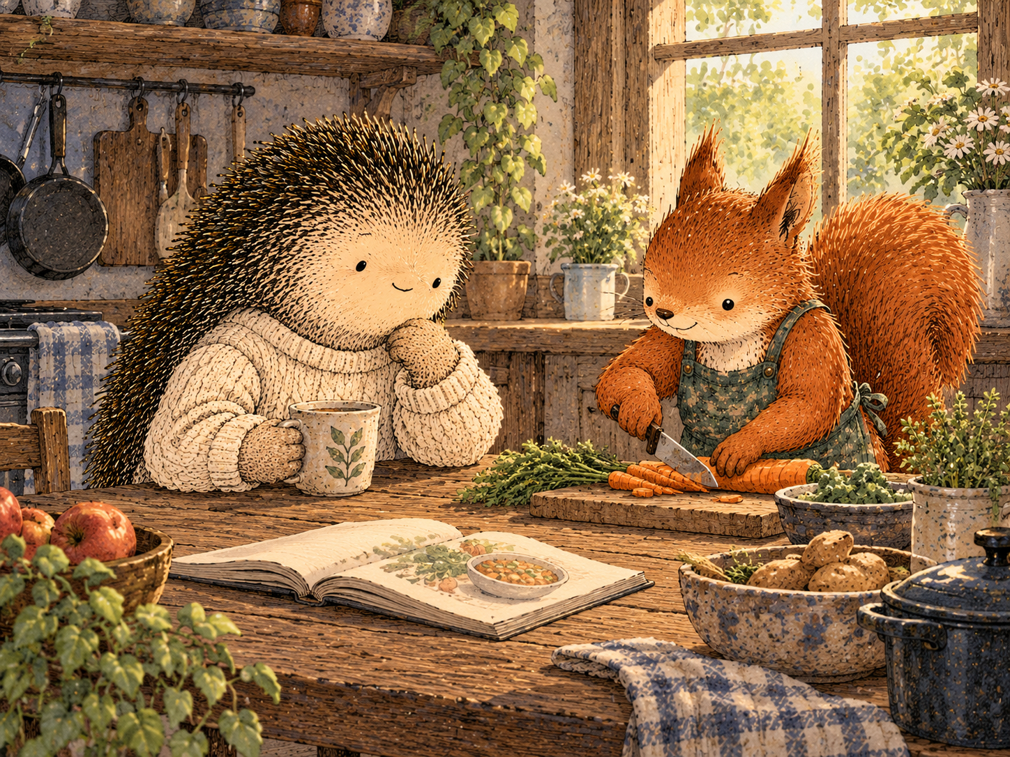 Day 266: Proximity to Real Examples Can Make Change Feel More Concrete Without Requiring a Motivational Speech. Woodland hedgehog illustration.